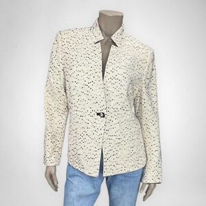 Vintage ALBERT NIPON Speckled Black and White Blazer‎ 12